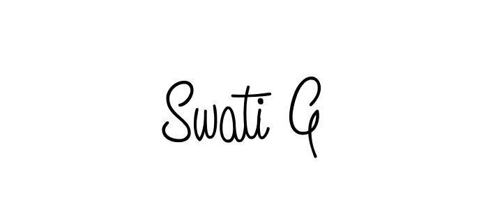 Make a beautiful signature design for name Swati G. With this signature (Angelique-Rose-font-FFP) style, you can create a handwritten signature for free. Swati G signature style 5 images and pictures png