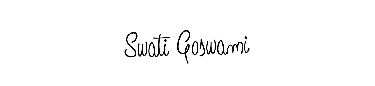 You should practise on your own different ways (Angelique-Rose-font-FFP) to write your name (Swati Goswami) in signature. don't let someone else do it for you. Swati Goswami signature style 5 images and pictures png