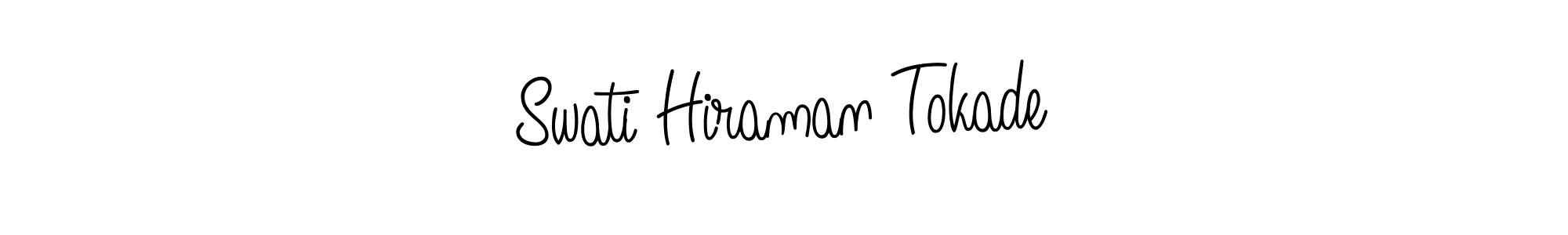 You should practise on your own different ways (Angelique-Rose-font-FFP) to write your name (Swati Hiraman Tokade) in signature. don't let someone else do it for you. Swati Hiraman Tokade signature style 5 images and pictures png