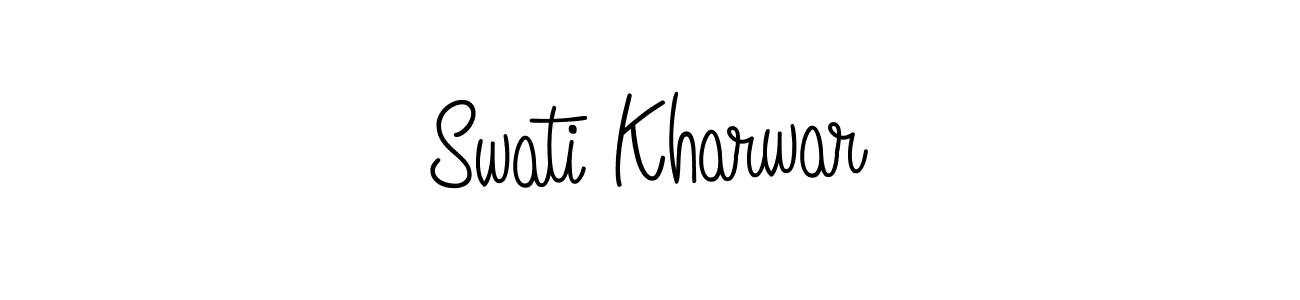 Make a beautiful signature design for name Swati Kharwar. With this signature (Angelique-Rose-font-FFP) style, you can create a handwritten signature for free. Swati Kharwar signature style 5 images and pictures png