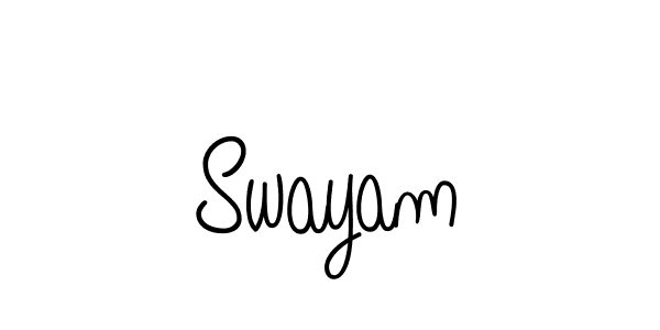 Use a signature maker to create a handwritten signature online. With this signature software, you can design (Angelique-Rose-font-FFP) your own signature for name Swayam. Swayam signature style 5 images and pictures png