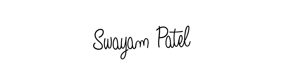 You should practise on your own different ways (Angelique-Rose-font-FFP) to write your name (Swayam Patel) in signature. don't let someone else do it for you. Swayam Patel signature style 5 images and pictures png