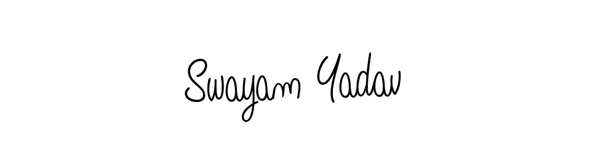 The best way (Angelique-Rose-font-FFP) to make a short signature is to pick only two or three words in your name. The name Swayam Yadav include a total of six letters. For converting this name. Swayam Yadav signature style 5 images and pictures png