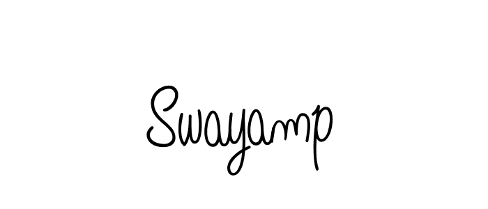 Use a signature maker to create a handwritten signature online. With this signature software, you can design (Angelique-Rose-font-FFP) your own signature for name Swayamp. Swayamp signature style 5 images and pictures png