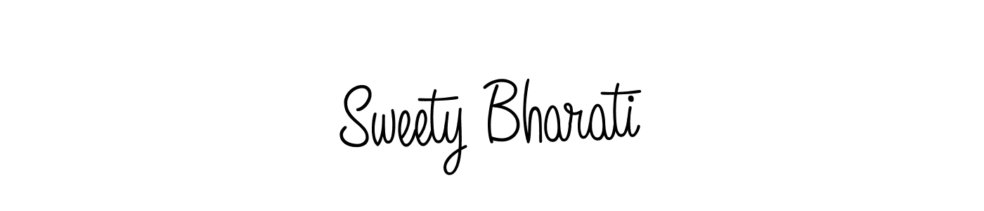 How to make Sweety Bharati name signature. Use Angelique-Rose-font-FFP style for creating short signs online. This is the latest handwritten sign. Sweety Bharati signature style 5 images and pictures png