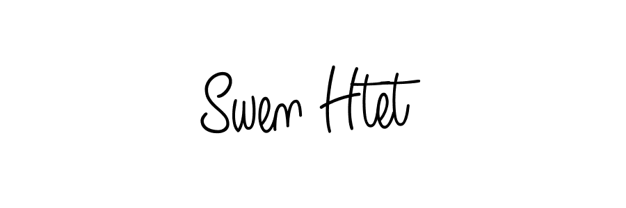 Use a signature maker to create a handwritten signature online. With this signature software, you can design (Angelique-Rose-font-FFP) your own signature for name Swen Htet. Swen Htet signature style 5 images and pictures png