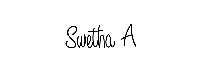 Use a signature maker to create a handwritten signature online. With this signature software, you can design (Angelique-Rose-font-FFP) your own signature for name Swetha A. Swetha A signature style 5 images and pictures png