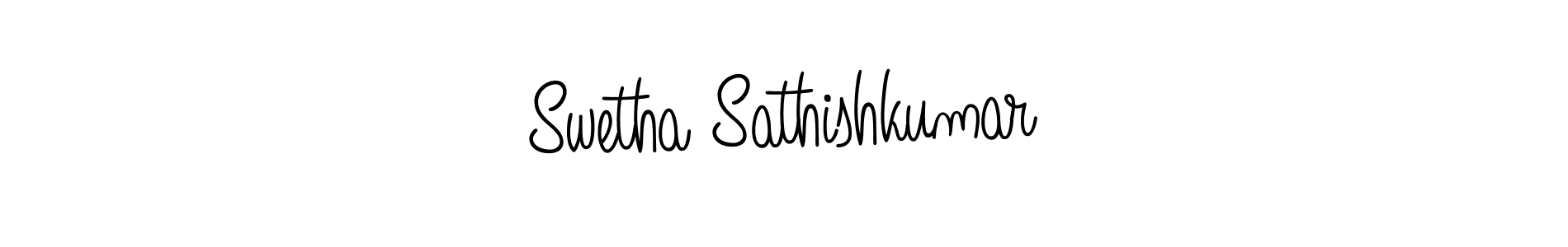You should practise on your own different ways (Angelique-Rose-font-FFP) to write your name (Swetha Sathishkumar) in signature. don't let someone else do it for you. Swetha Sathishkumar signature style 5 images and pictures png