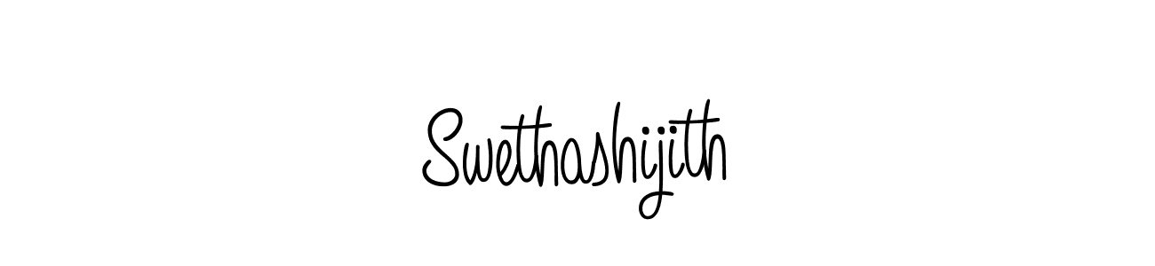Use a signature maker to create a handwritten signature online. With this signature software, you can design (Angelique-Rose-font-FFP) your own signature for name Swethashijith. Swethashijith signature style 5 images and pictures png