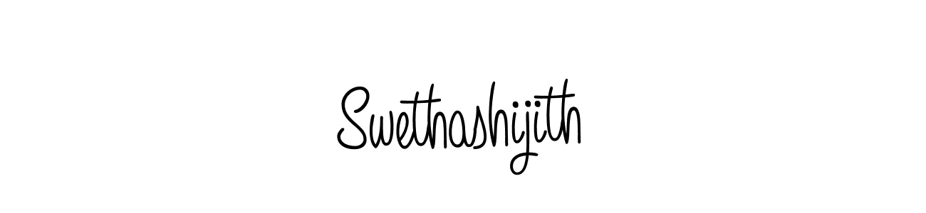 Use a signature maker to create a handwritten signature online. With this signature software, you can design (Angelique-Rose-font-FFP) your own signature for name Swethashijith. Swethashijith signature style 5 images and pictures png