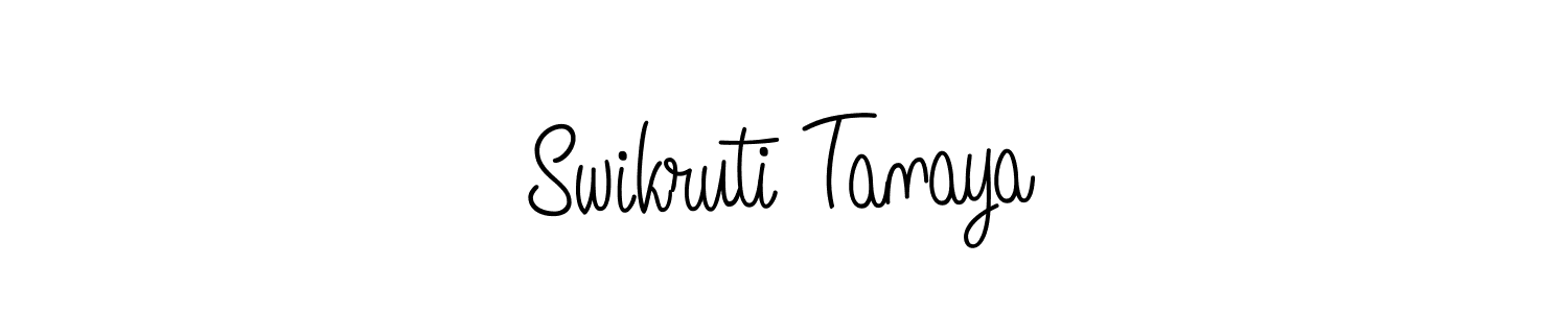 How to make Swikruti Tanaya name signature. Use Angelique-Rose-font-FFP style for creating short signs online. This is the latest handwritten sign. Swikruti Tanaya signature style 5 images and pictures png