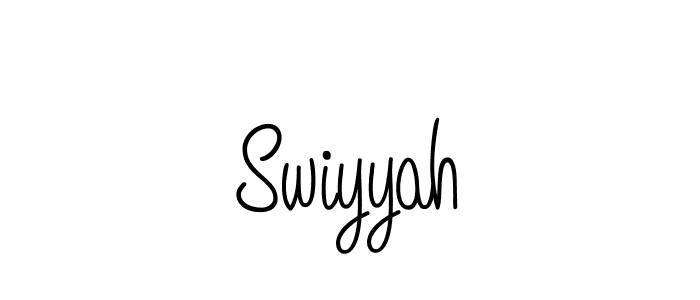 Make a beautiful signature design for name Swiyyah. With this signature (Angelique-Rose-font-FFP) style, you can create a handwritten signature for free. Swiyyah signature style 5 images and pictures png