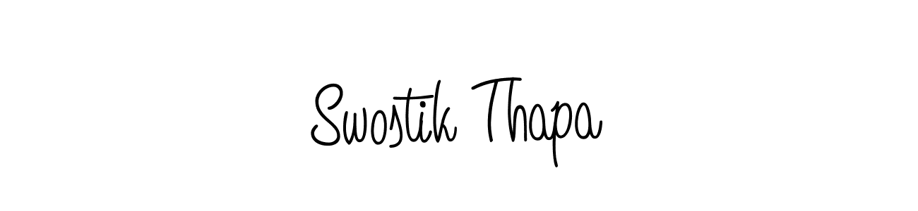 Create a beautiful signature design for name Swostik Thapa. With this signature (Angelique-Rose-font-FFP) fonts, you can make a handwritten signature for free. Swostik Thapa signature style 5 images and pictures png