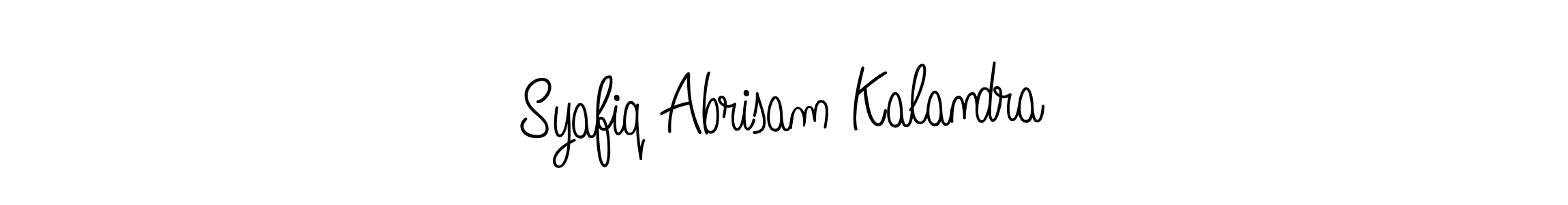 How to make Syafiq Abrisam Kalandra name signature. Use Angelique-Rose-font-FFP style for creating short signs online. This is the latest handwritten sign. Syafiq Abrisam Kalandra signature style 5 images and pictures png