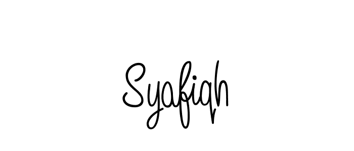 Use a signature maker to create a handwritten signature online. With this signature software, you can design (Angelique-Rose-font-FFP) your own signature for name Syafiqh. Syafiqh signature style 5 images and pictures png