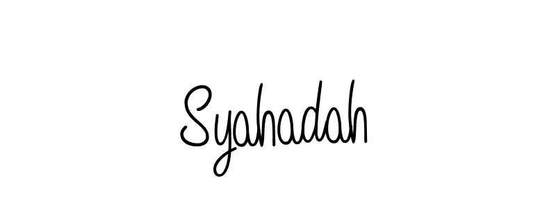 How to make Syahadah name signature. Use Angelique-Rose-font-FFP style for creating short signs online. This is the latest handwritten sign. Syahadah signature style 5 images and pictures png