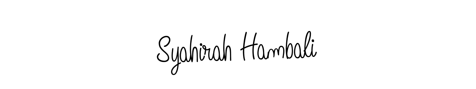 Use a signature maker to create a handwritten signature online. With this signature software, you can design (Angelique-Rose-font-FFP) your own signature for name Syahirah Hambali. Syahirah Hambali signature style 5 images and pictures png