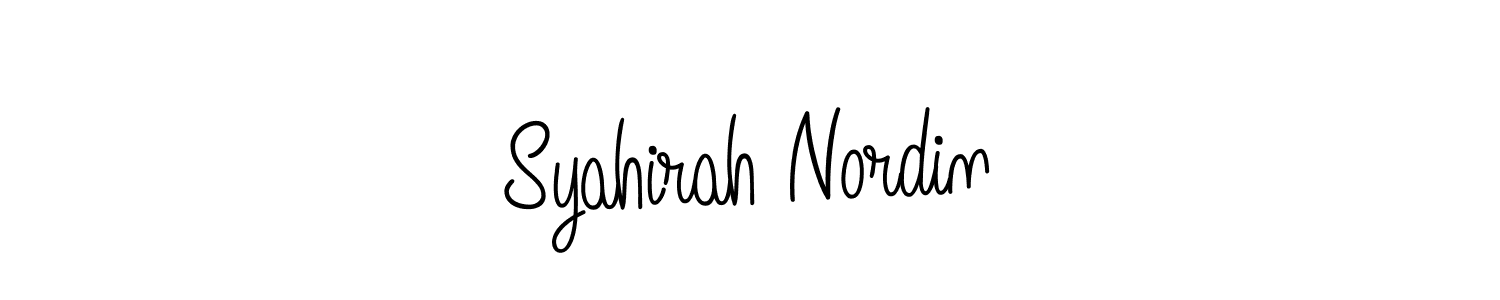 The best way (Angelique-Rose-font-FFP) to make a short signature is to pick only two or three words in your name. The name Syahirah Nordin include a total of six letters. For converting this name. Syahirah Nordin signature style 5 images and pictures png