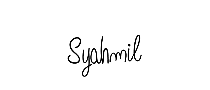 How to make Syahmil name signature. Use Angelique-Rose-font-FFP style for creating short signs online. This is the latest handwritten sign. Syahmil signature style 5 images and pictures png