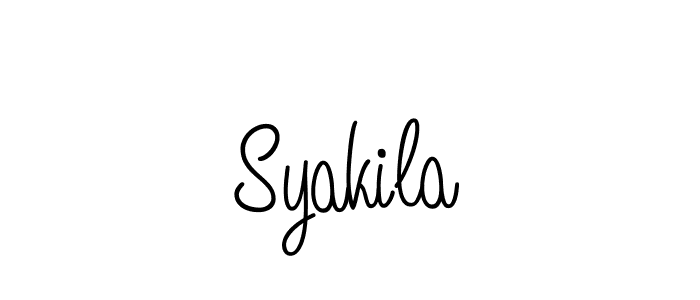 The best way (Angelique-Rose-font-FFP) to make a short signature is to pick only two or three words in your name. The name Syakila include a total of six letters. For converting this name. Syakila signature style 5 images and pictures png