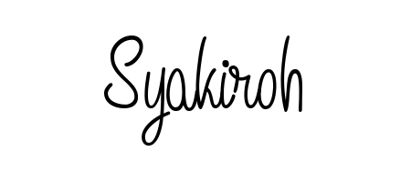 A sleek calligraphic signature for name Syakiroh utilizing Angelique-Rose-font-FFP styling. Great for adding personal signatures to photos and art. Syakiroh signature style 5 images and pictures png