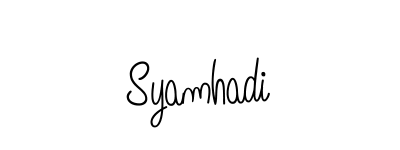 The best way (Angelique-Rose-font-FFP) to make a short signature is to pick only two or three words in your name. The name Syamhadi include a total of six letters. For converting this name. Syamhadi signature style 5 images and pictures png