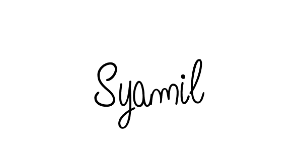The best way (Angelique-Rose-font-FFP) to make a short signature is to pick only two or three words in your name. The name Syamil include a total of six letters. For converting this name. Syamil signature style 5 images and pictures png