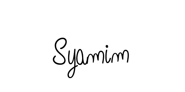 Design your own signature with our free online signature maker. With this signature software, you can create a handwritten (Angelique-Rose-font-FFP) signature for name Syamim. Syamim signature style 5 images and pictures png
