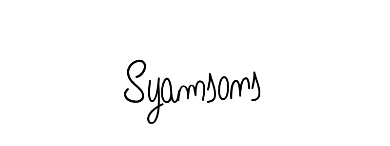 Make a beautiful signature design for name Syamsons. With this signature (Angelique-Rose-font-FFP) style, you can create a handwritten signature for free. Syamsons signature style 5 images and pictures png