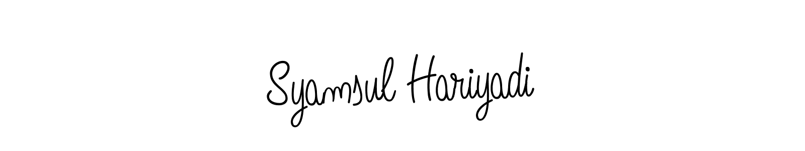 if you are searching for the best signature style for your name Syamsul Hariyadi. so please give up your signature search. here we have designed multiple signature styles  using Angelique-Rose-font-FFP. Syamsul Hariyadi signature style 5 images and pictures png