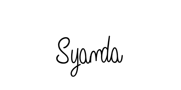 Design your own signature with our free online signature maker. With this signature software, you can create a handwritten (Angelique-Rose-font-FFP) signature for name Syanda. Syanda signature style 5 images and pictures png