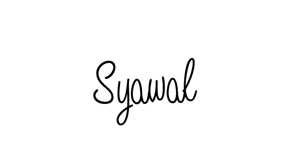 Use a signature maker to create a handwritten signature online. With this signature software, you can design (Angelique-Rose-font-FFP) your own signature for name Syawal. Syawal signature style 5 images and pictures png
