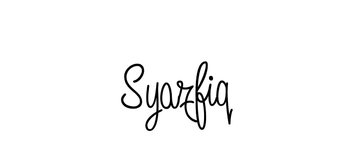 Use a signature maker to create a handwritten signature online. With this signature software, you can design (Angelique-Rose-font-FFP) your own signature for name Syazfiq. Syazfiq signature style 5 images and pictures png