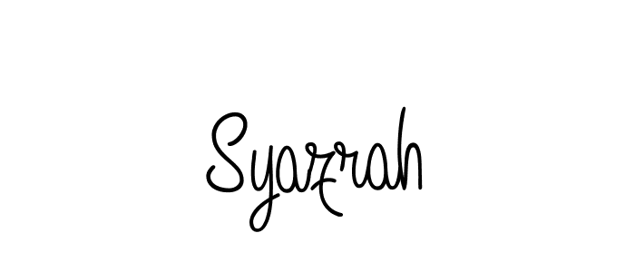 Use a signature maker to create a handwritten signature online. With this signature software, you can design (Angelique-Rose-font-FFP) your own signature for name Syazrah. Syazrah signature style 5 images and pictures png