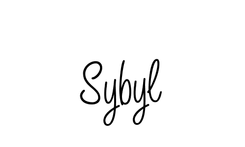 Make a beautiful signature design for name Sybyl. With this signature (Angelique-Rose-font-FFP) style, you can create a handwritten signature for free. Sybyl signature style 5 images and pictures png