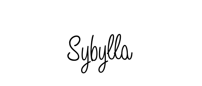 Make a beautiful signature design for name Sybylla. With this signature (Angelique-Rose-font-FFP) style, you can create a handwritten signature for free. Sybylla signature style 5 images and pictures png