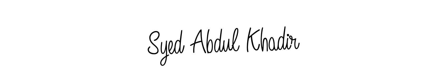 The best way (Angelique-Rose-font-FFP) to make a short signature is to pick only two or three words in your name. The name Syed Abdul Khadir include a total of six letters. For converting this name. Syed Abdul Khadir signature style 5 images and pictures png