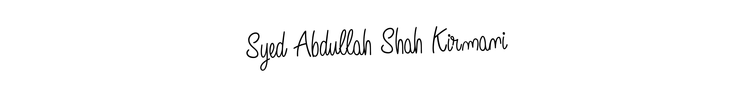 Make a beautiful signature design for name Syed Abdullah Shah Kirmani. With this signature (Angelique-Rose-font-FFP) style, you can create a handwritten signature for free. Syed Abdullah Shah Kirmani signature style 5 images and pictures png