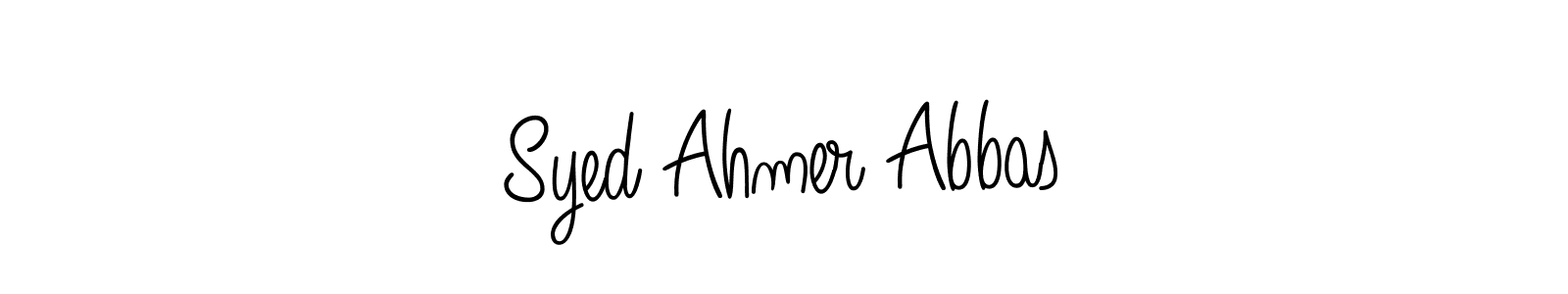 You should practise on your own different ways (Angelique-Rose-font-FFP) to write your name (Syed Ahmer Abbas) in signature. don't let someone else do it for you. Syed Ahmer Abbas signature style 5 images and pictures png