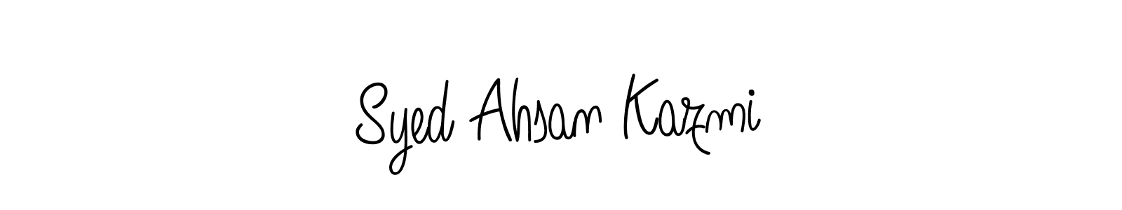 You should practise on your own different ways (Angelique-Rose-font-FFP) to write your name (Syed Ahsan Kazmi) in signature. don't let someone else do it for you. Syed Ahsan Kazmi signature style 5 images and pictures png