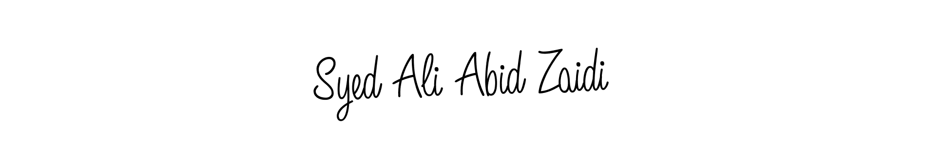 You can use this online signature creator to create a handwritten signature for the name Syed Ali Abid Zaidi. This is the best online autograph maker. Syed Ali Abid Zaidi signature style 5 images and pictures png