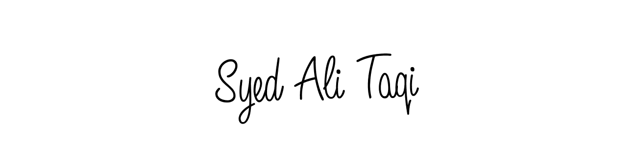 Use a signature maker to create a handwritten signature online. With this signature software, you can design (Angelique-Rose-font-FFP) your own signature for name Syed Ali Taqi. Syed Ali Taqi signature style 5 images and pictures png
