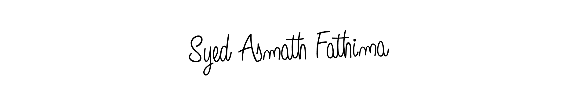 Make a beautiful signature design for name Syed Asmath Fathima. With this signature (Angelique-Rose-font-FFP) style, you can create a handwritten signature for free. Syed Asmath Fathima signature style 5 images and pictures png