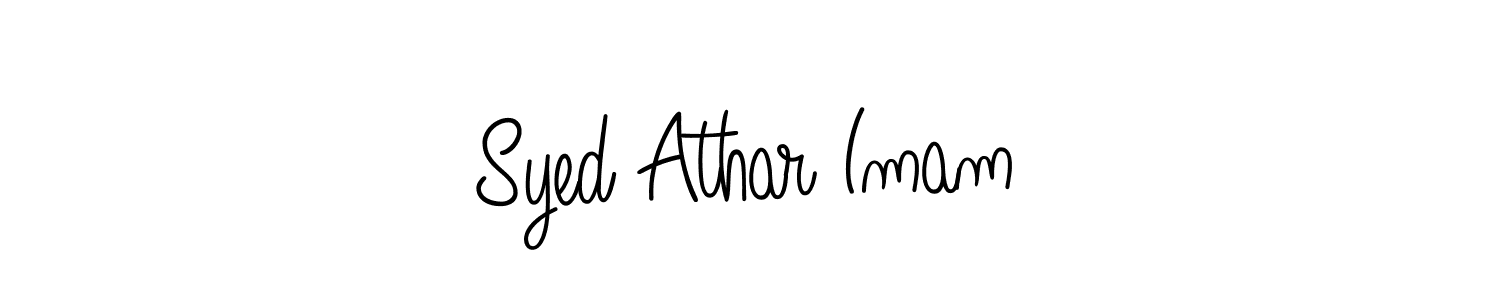 The best way (Angelique-Rose-font-FFP) to make a short signature is to pick only two or three words in your name. The name Syed Athar Imam include a total of six letters. For converting this name. Syed Athar Imam signature style 5 images and pictures png