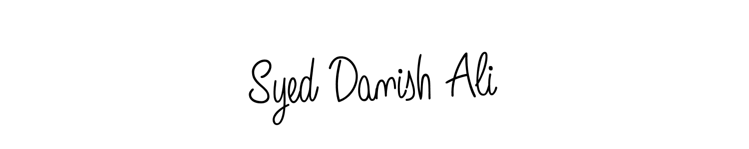 The best way (Angelique-Rose-font-FFP) to make a short signature is to pick only two or three words in your name. The name Syed Danish Ali include a total of six letters. For converting this name. Syed Danish Ali signature style 5 images and pictures png