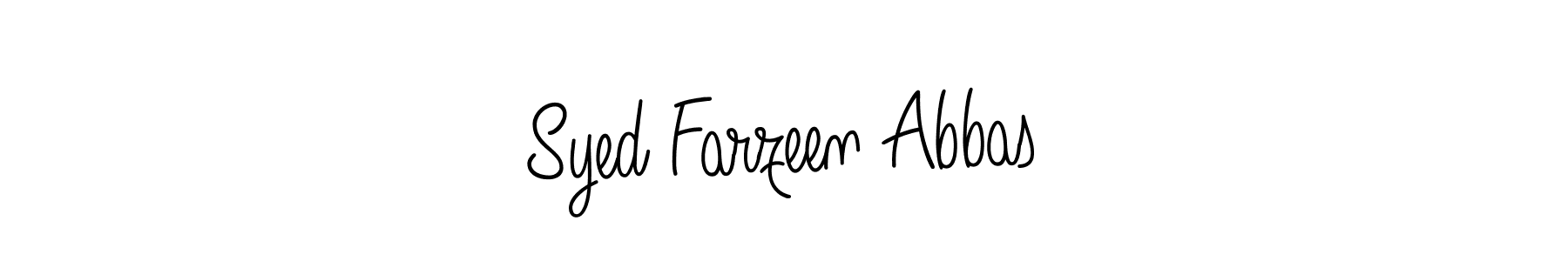 Create a beautiful signature design for name Syed Farzeen Abbas. With this signature (Angelique-Rose-font-FFP) fonts, you can make a handwritten signature for free. Syed Farzeen Abbas signature style 5 images and pictures png