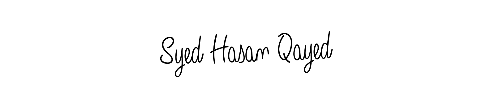 How to make Syed Hasan Qayed name signature. Use Angelique-Rose-font-FFP style for creating short signs online. This is the latest handwritten sign. Syed Hasan Qayed signature style 5 images and pictures png