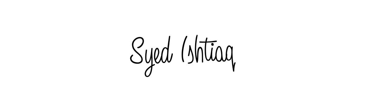 The best way (Angelique-Rose-font-FFP) to make a short signature is to pick only two or three words in your name. The name Syed Ishtiaq include a total of six letters. For converting this name. Syed Ishtiaq signature style 5 images and pictures png