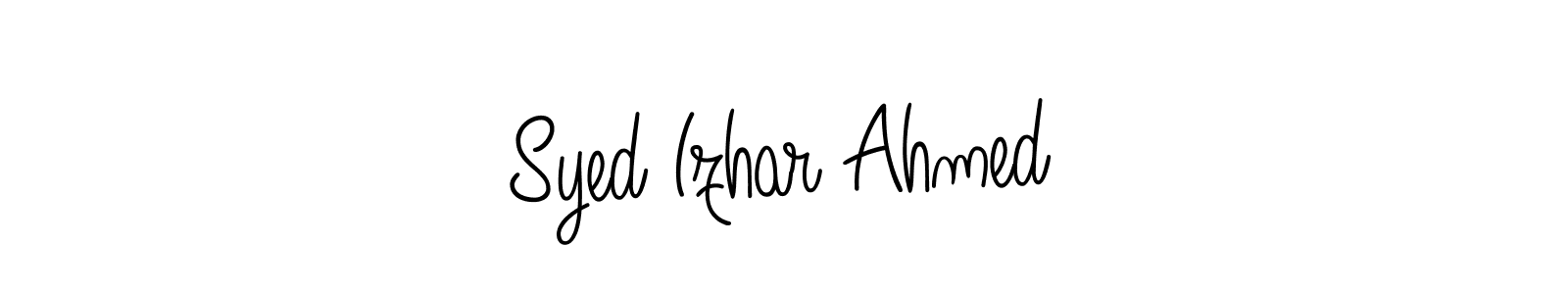 The best way (Angelique-Rose-font-FFP) to make a short signature is to pick only two or three words in your name. The name Syed Izhar Ahmed include a total of six letters. For converting this name. Syed Izhar Ahmed signature style 5 images and pictures png