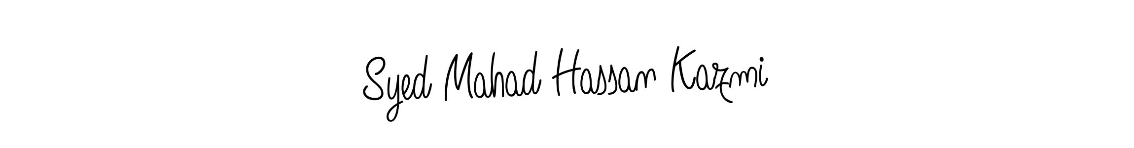 Use a signature maker to create a handwritten signature online. With this signature software, you can design (Angelique-Rose-font-FFP) your own signature for name Syed Mahad Hassan Kazmi. Syed Mahad Hassan Kazmi signature style 5 images and pictures png